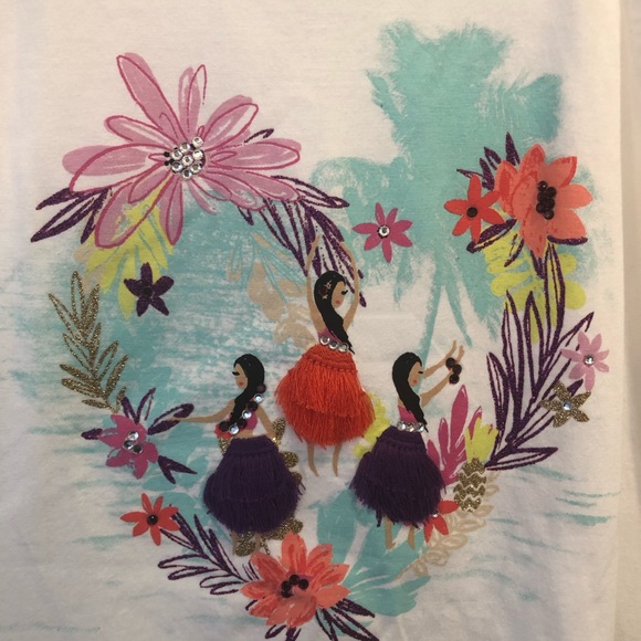 Girls Gymboree white hula girl swing tank sz 8 - Picture 3 of 5